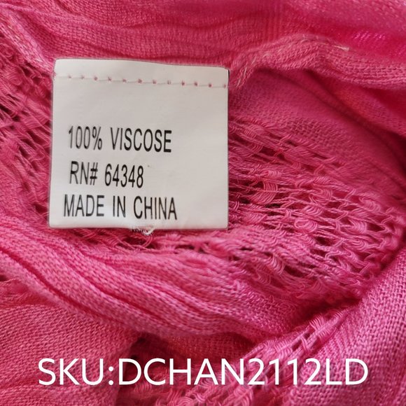Women's Pink 100% Viscose Scarf One Size - Picture 3 of 3